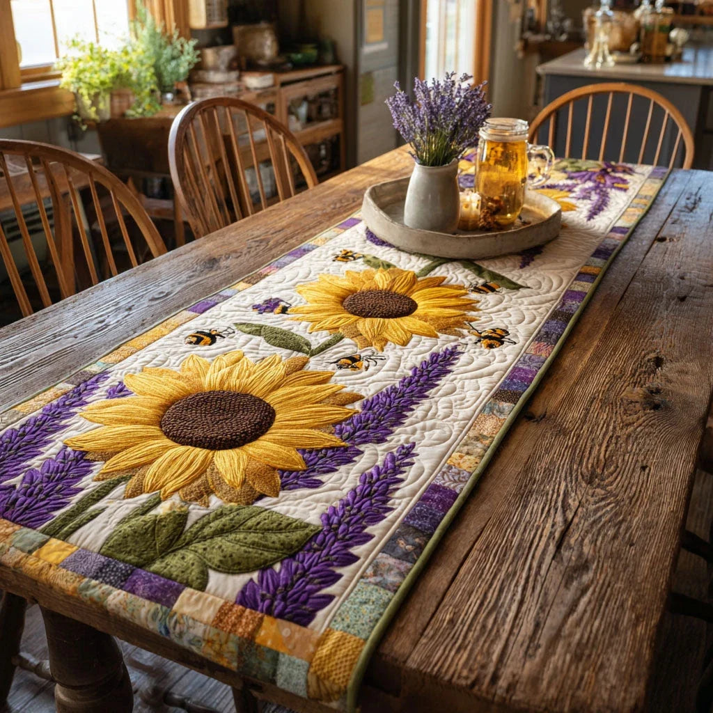 Provence Light Quilted Table Runner