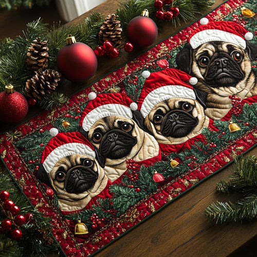 Pug Glow Quilted Table Runner