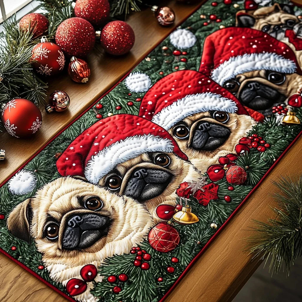 Pug Spirit Quilted Table Runner