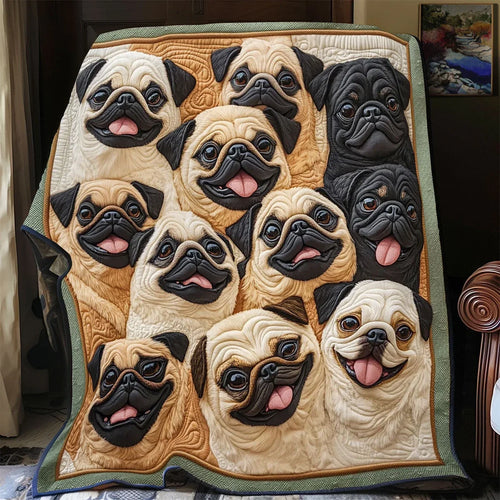 Pug Squad Quilt Blanket