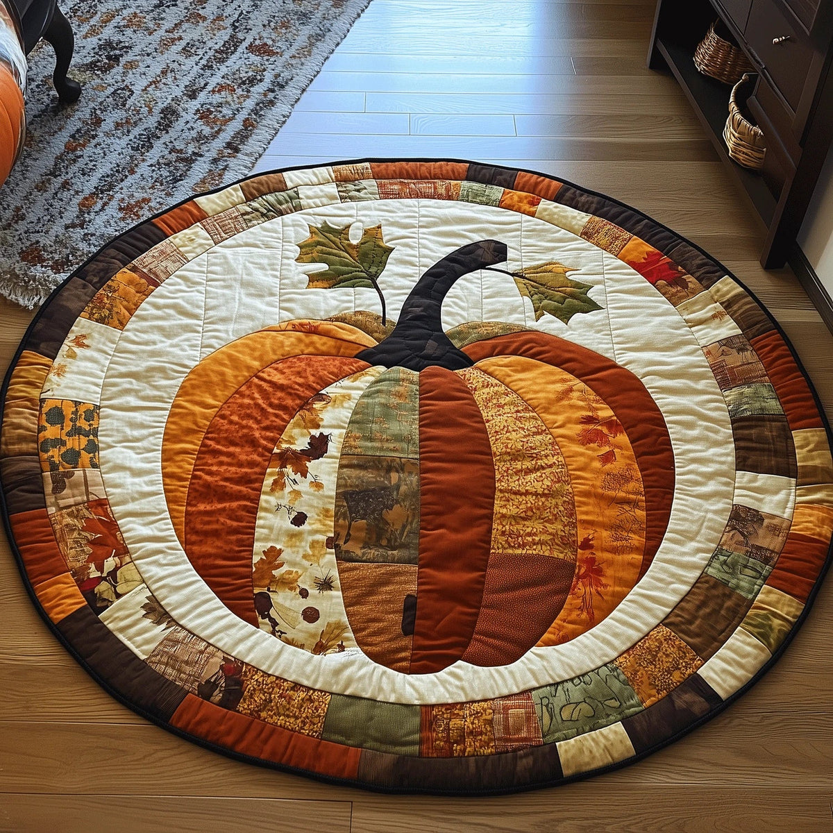 Pumkin Fest Quilted Round Mat