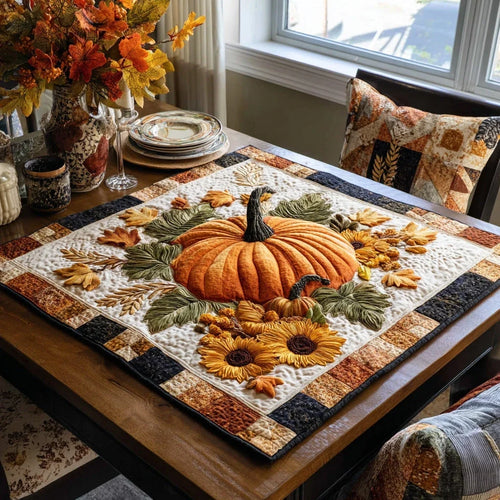 Pumpkin Bliss Quilted Table Topper