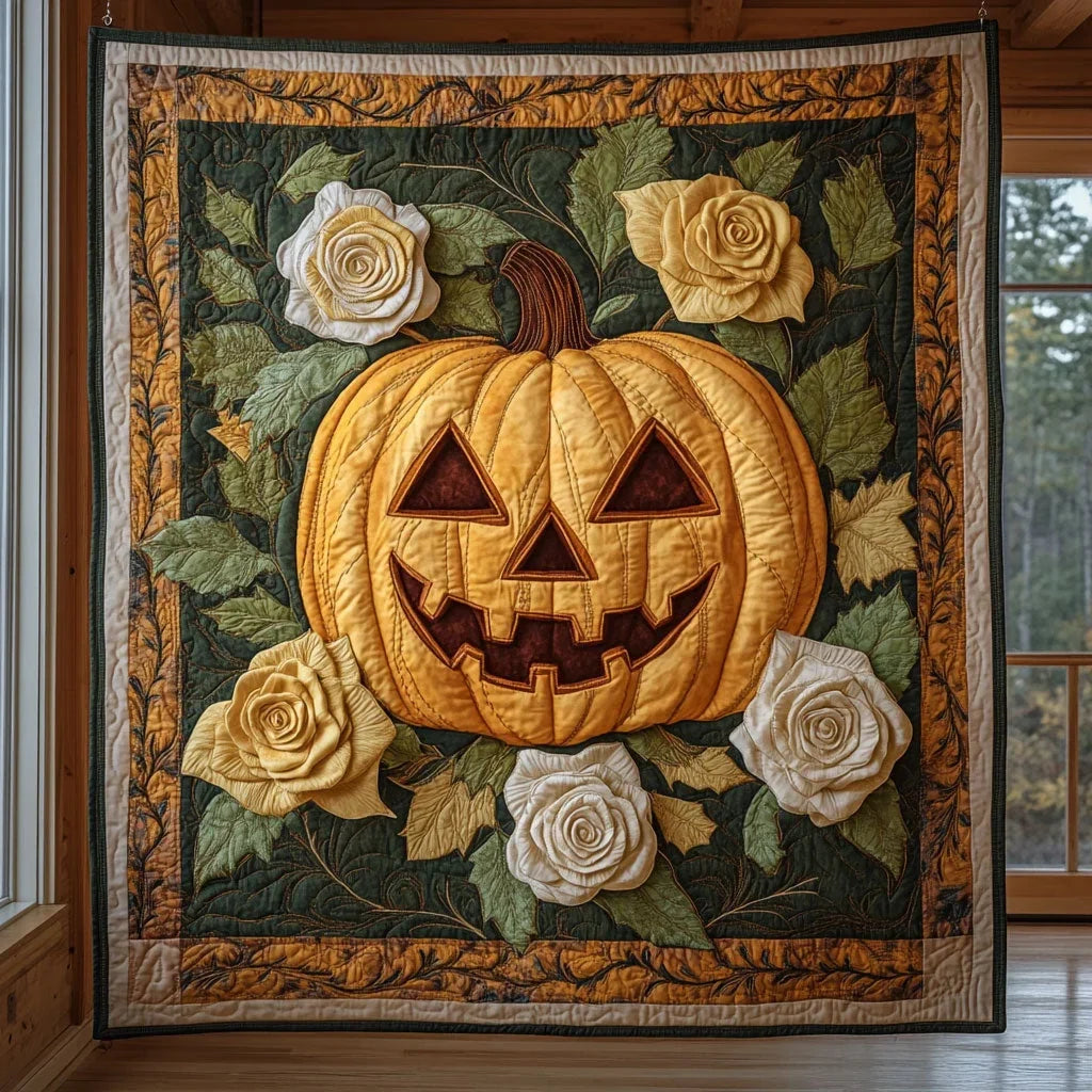 Pumpkin Bloom Quilt Blanket