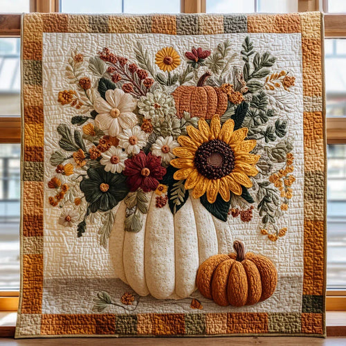 Pumpkin Bloom Quilt Blanket