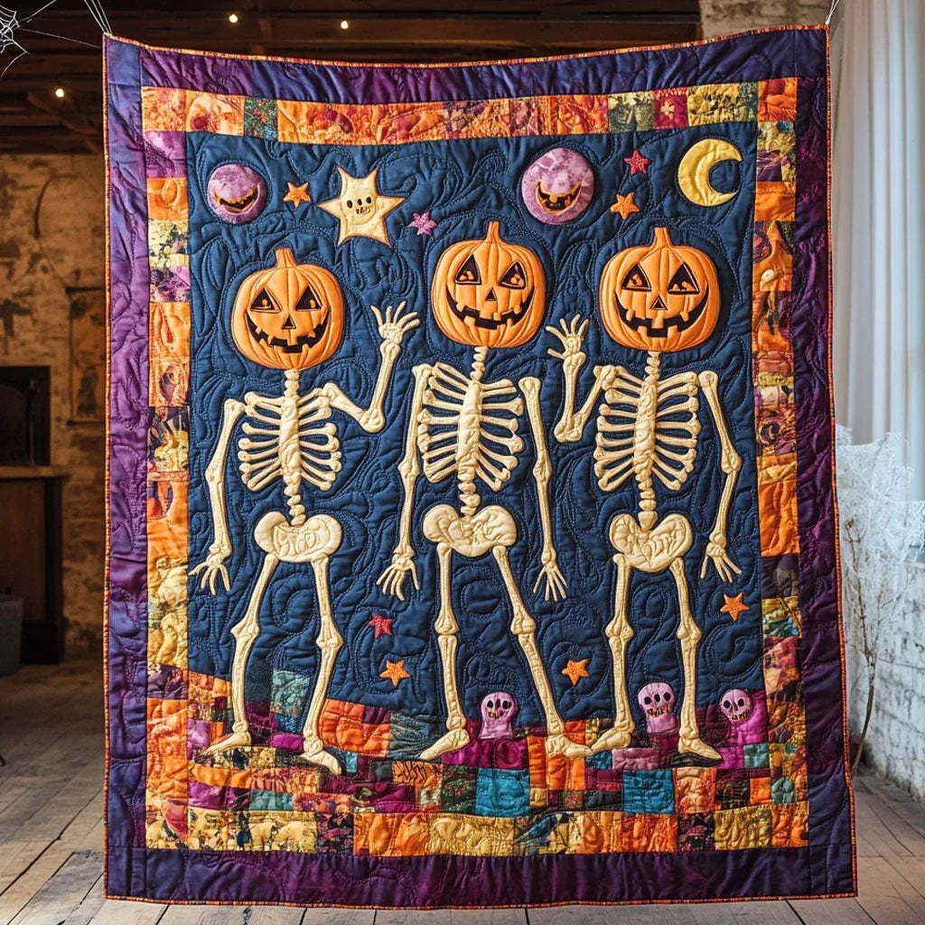 Pumpkin Boogie Quilt Blanket