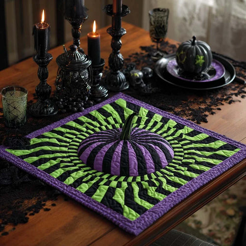 Pumpkin Eclipse Quilted Table Topper