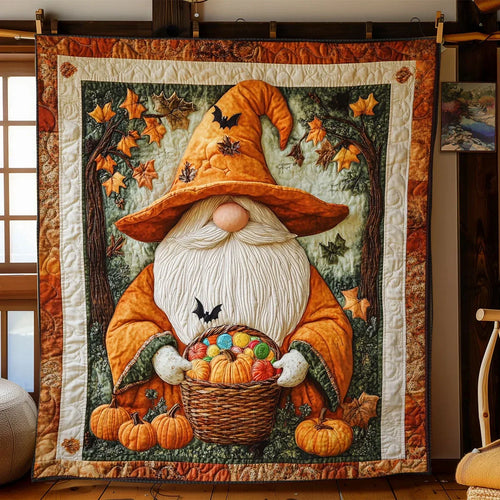 Pumpkin Gnome Quilt Blanket