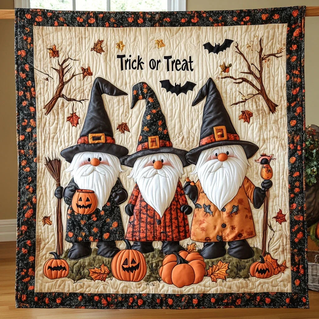 Pumpkin Gnomes Quilt Blanket