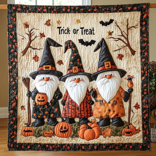 Pumpkin Gnomes Quilt Blanket