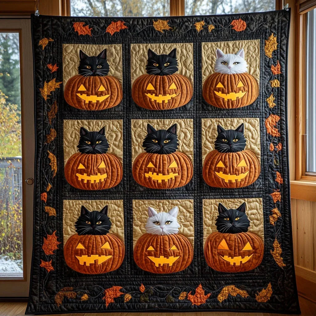 Pumpkin Guardians Quilt Blanket