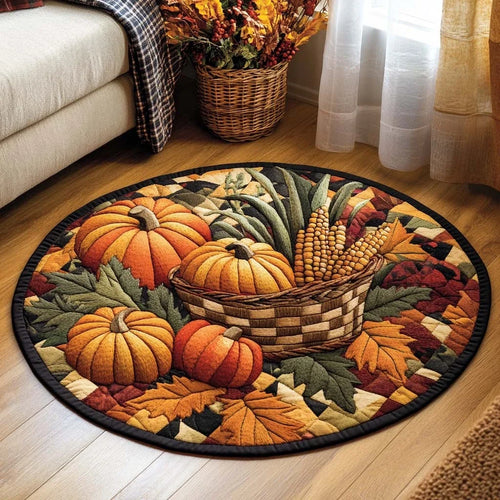 Pumpkin Harvest Quilted Round Mat
