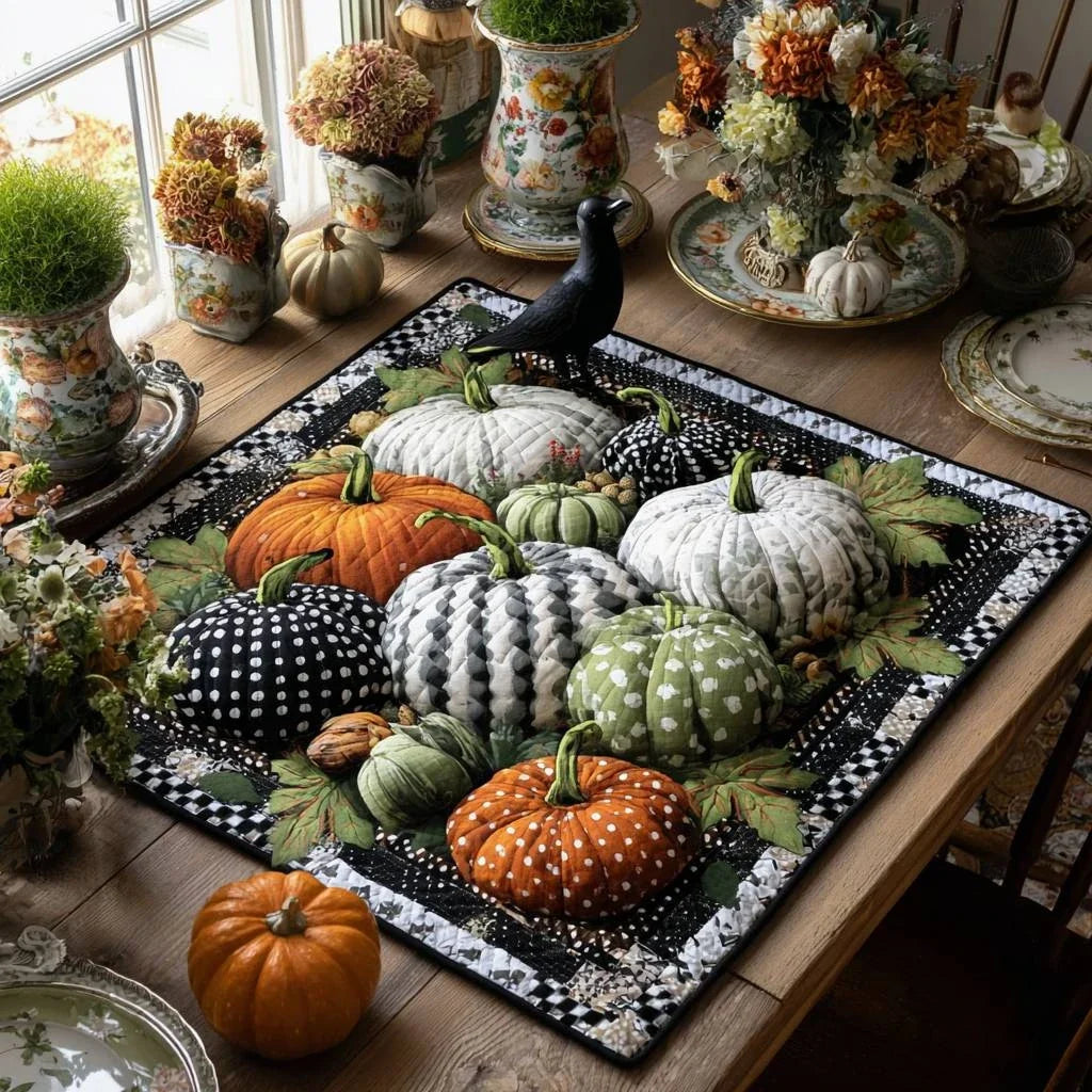 Pumpkin Jamboree Quilted Table Topper