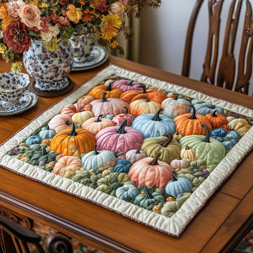 Pumpkin Meadow Quilted Table Topper