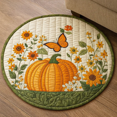 Pumpkin Mornings Quilted Round Mat
