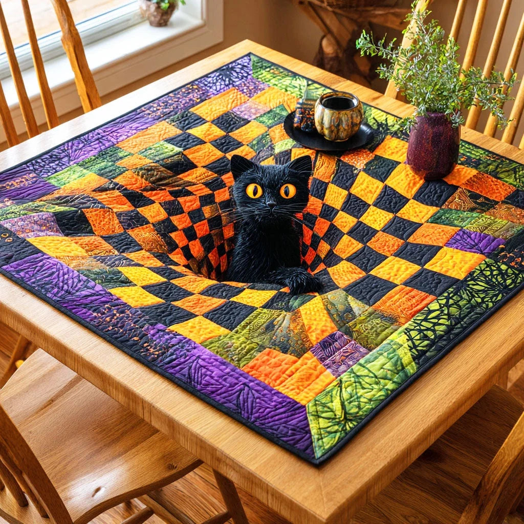 Pumpkin Night Quilted Table Topper