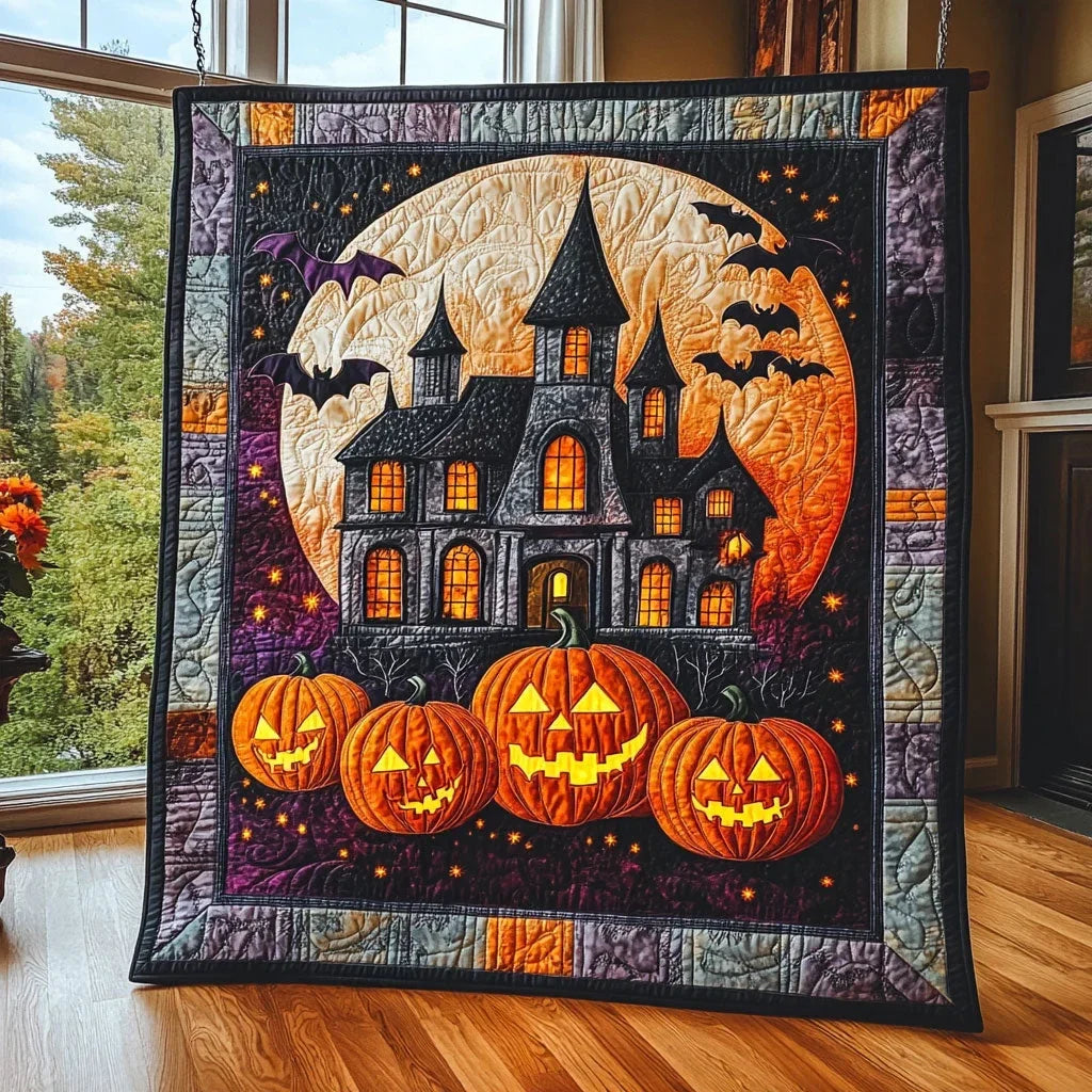 Pumpkin Nightfall Quilt Blanket