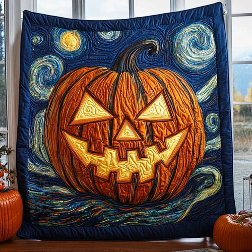 Pumpkin Over Arles Quilt Blanket