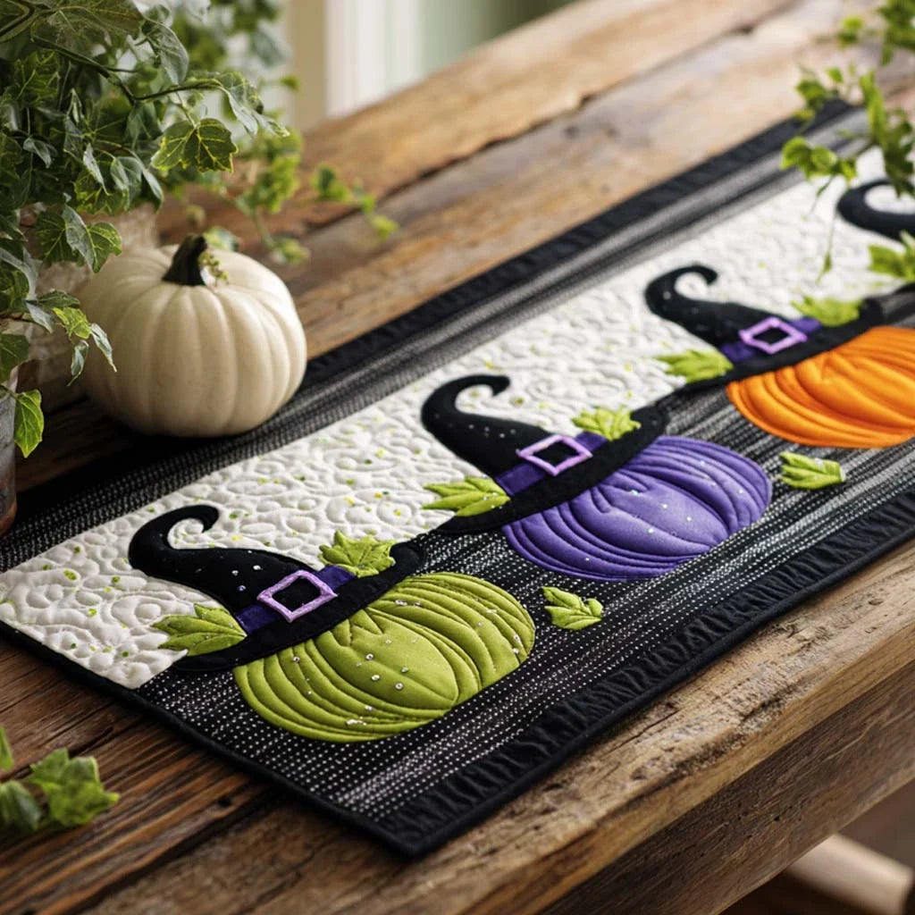 Pumpkin Parade Quilted Table Runner