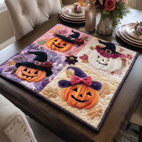 Pumpkin Parade Quilted Table Topper