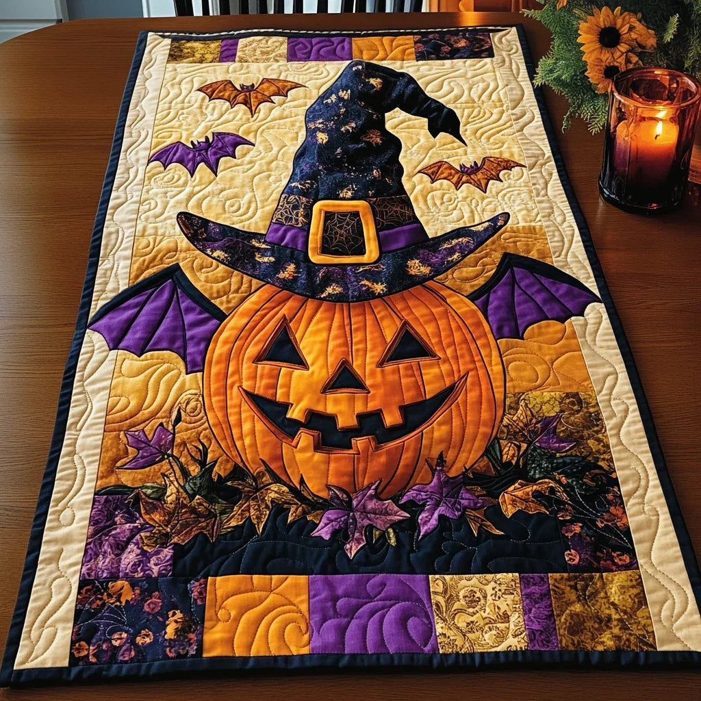 Pumpkin Patch Delight Quilted Table Runner