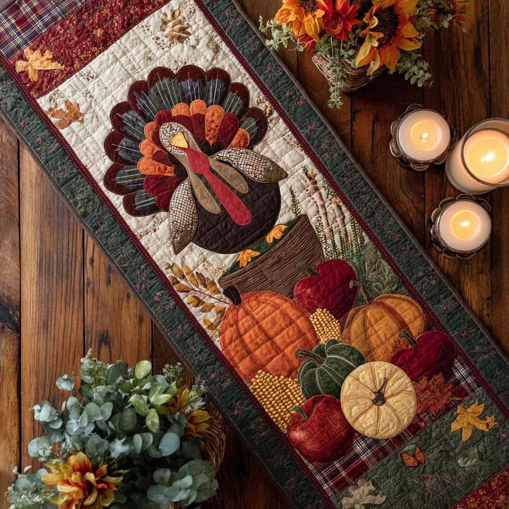 Pumpkin Perch Quilted Table Runner