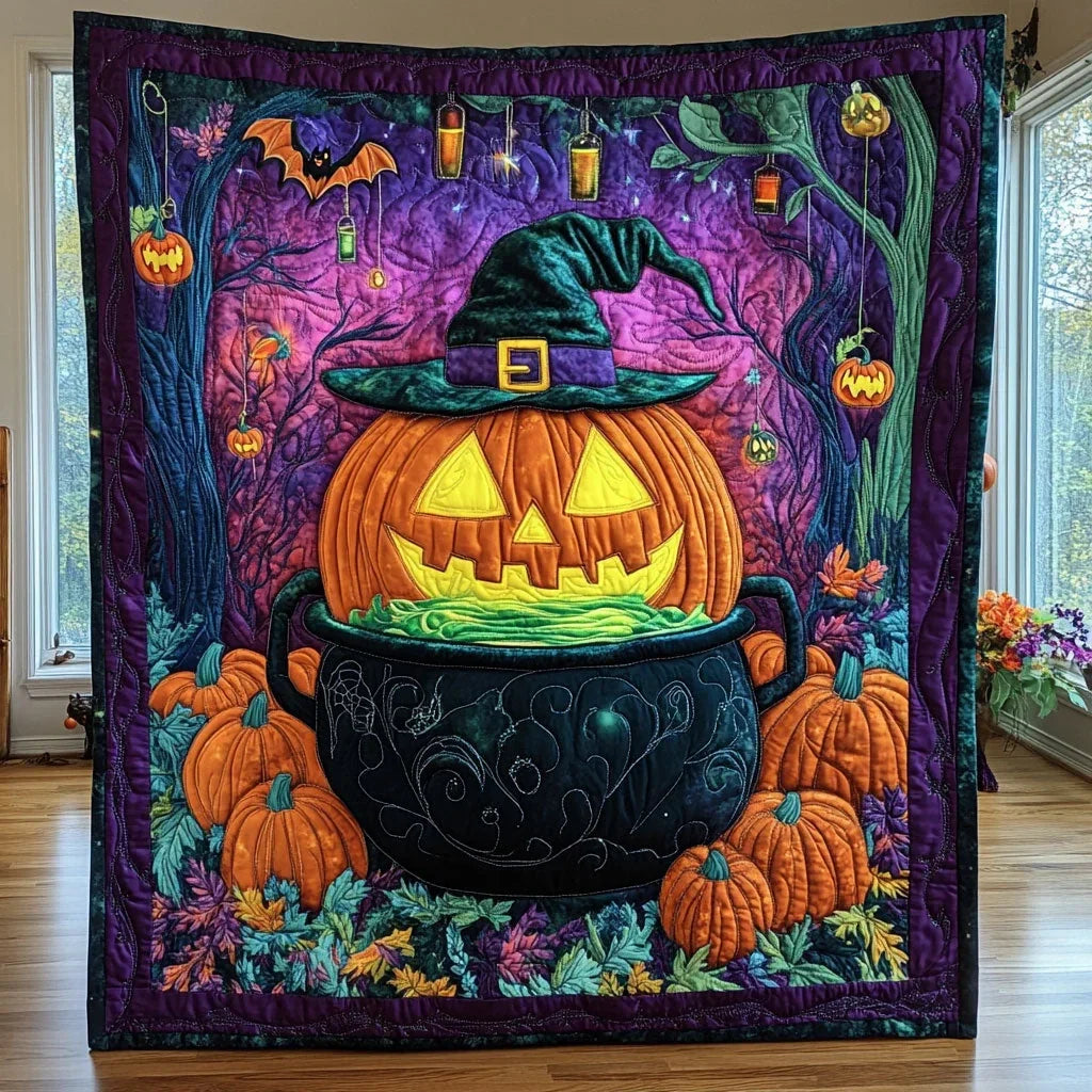 Pumpkin Poison Pot Quilt Blanket