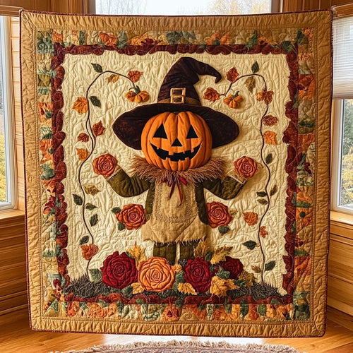 Pumpkin Scarecrow Quilt Blanket
