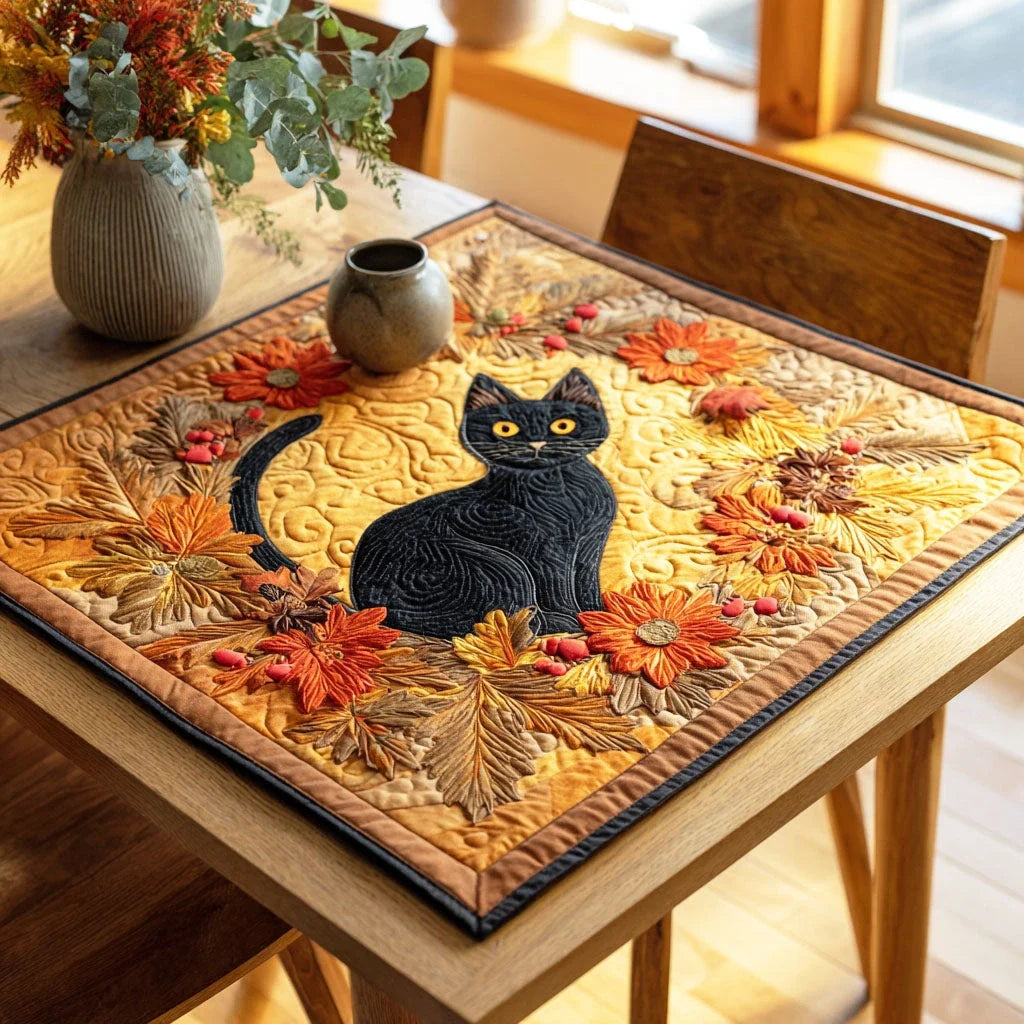 Pumpkin Shadow Quilted Table Topper