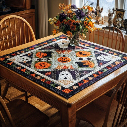 Pumpkin Snuggle Quilted Table Topper