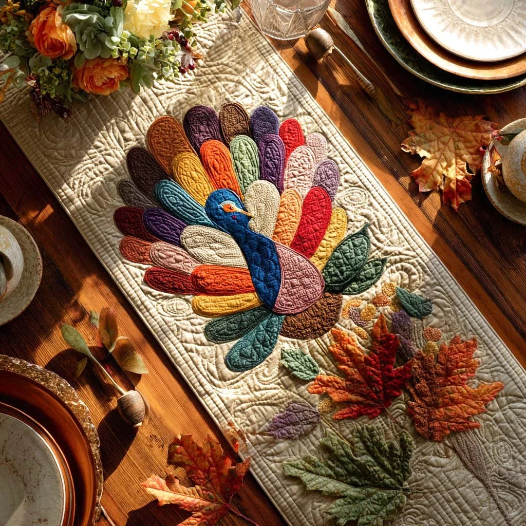 Pumpkin Spice Whimsy Quilted Table Runner