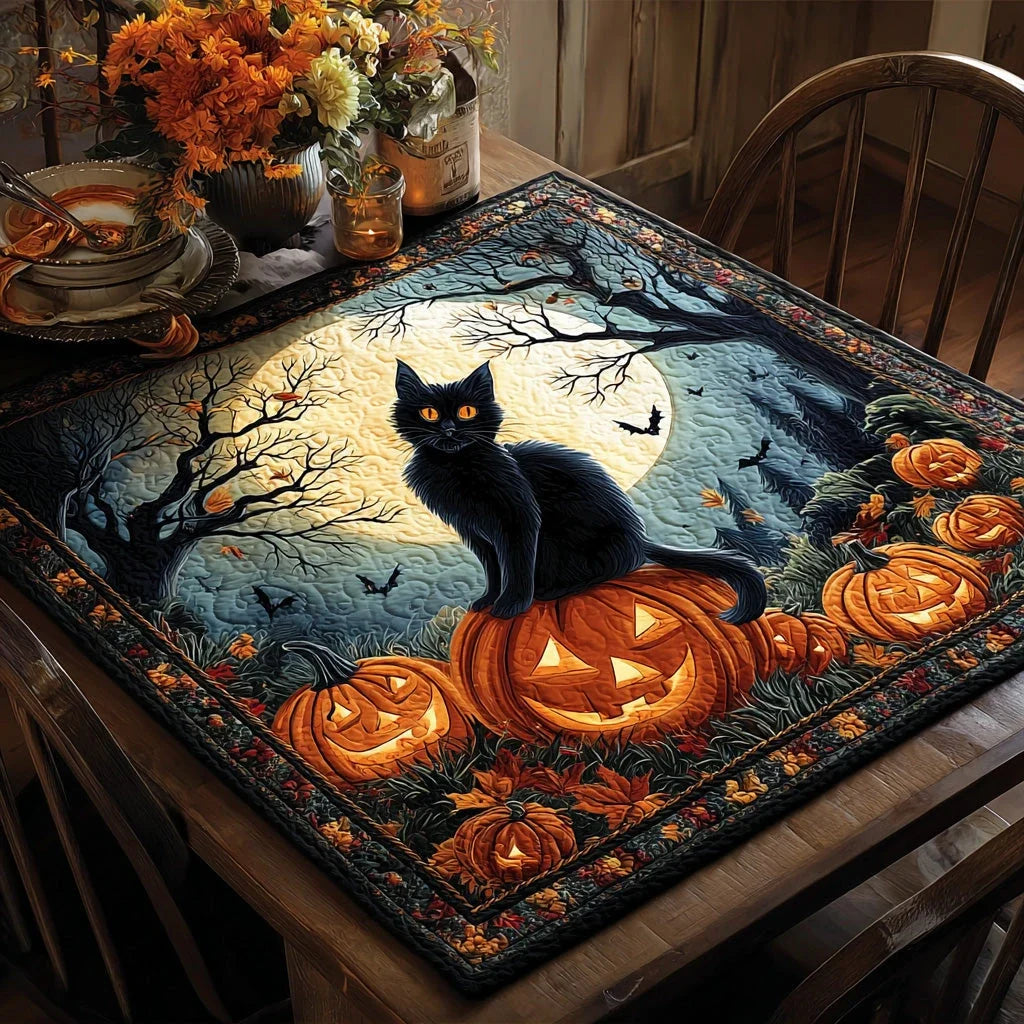 Pumpkin Stare Quilted Table Topper