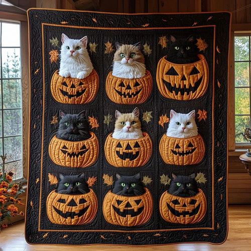 Pumpkin Whiskers Quilt Blanket