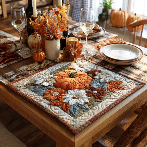 Pumpkin Whisper Quilted Table Topper