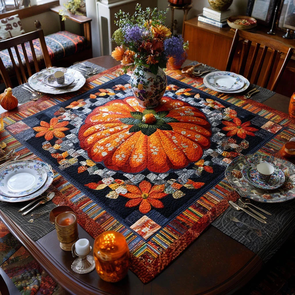 Punkin Party Quilted Table Topper