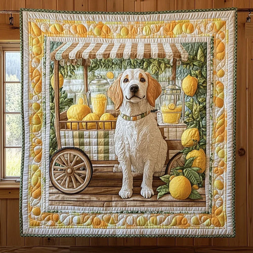Puppy And Fresh Quilt Blanket