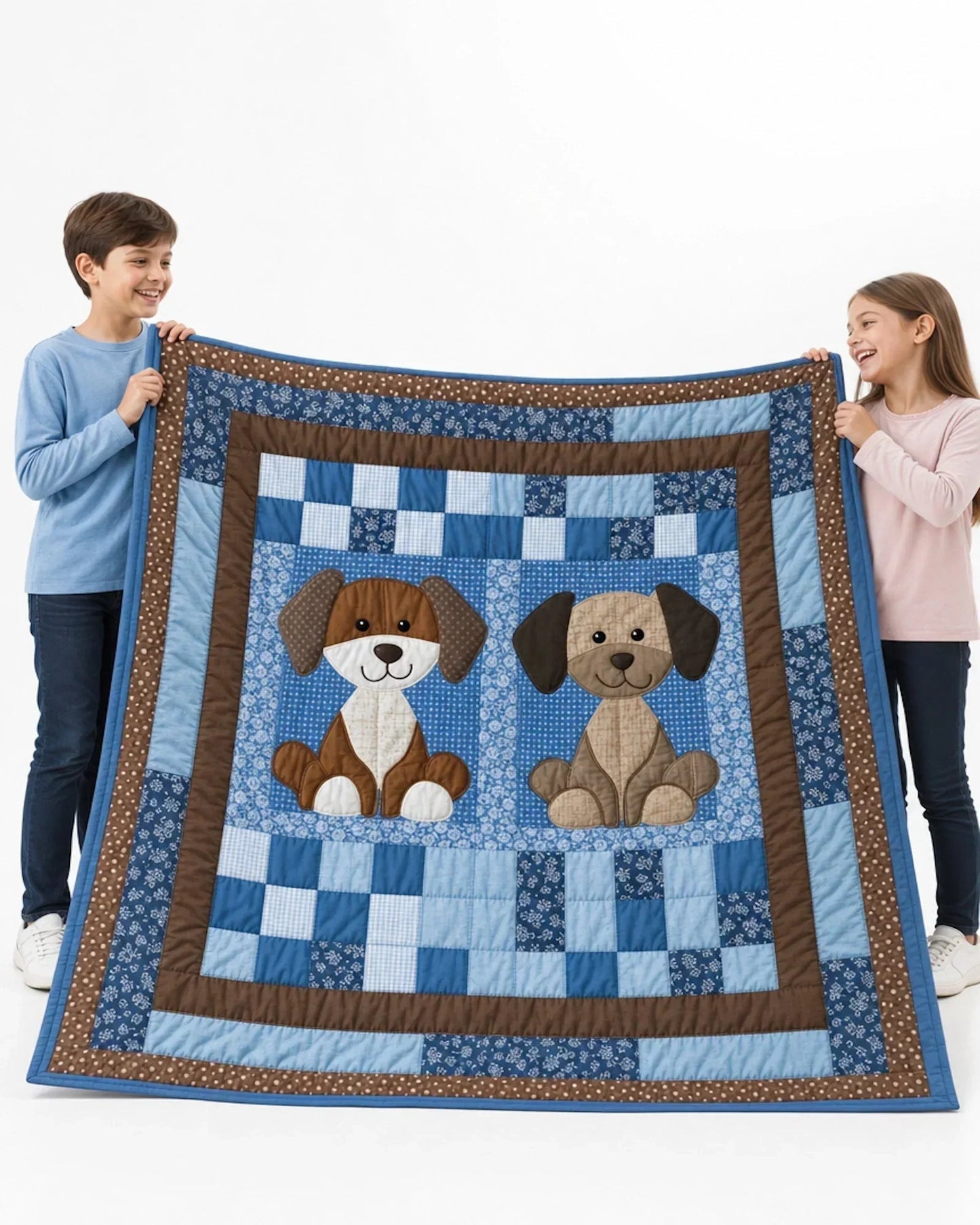 Puppy Pals Quilt Blanket - Quilted Blanket by Wild and Way