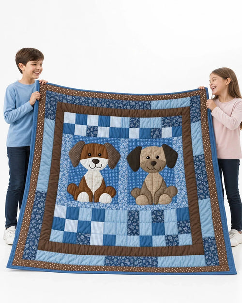 Puppy Pals Quilt Blanket - Quilted Blanket by Wild and Way