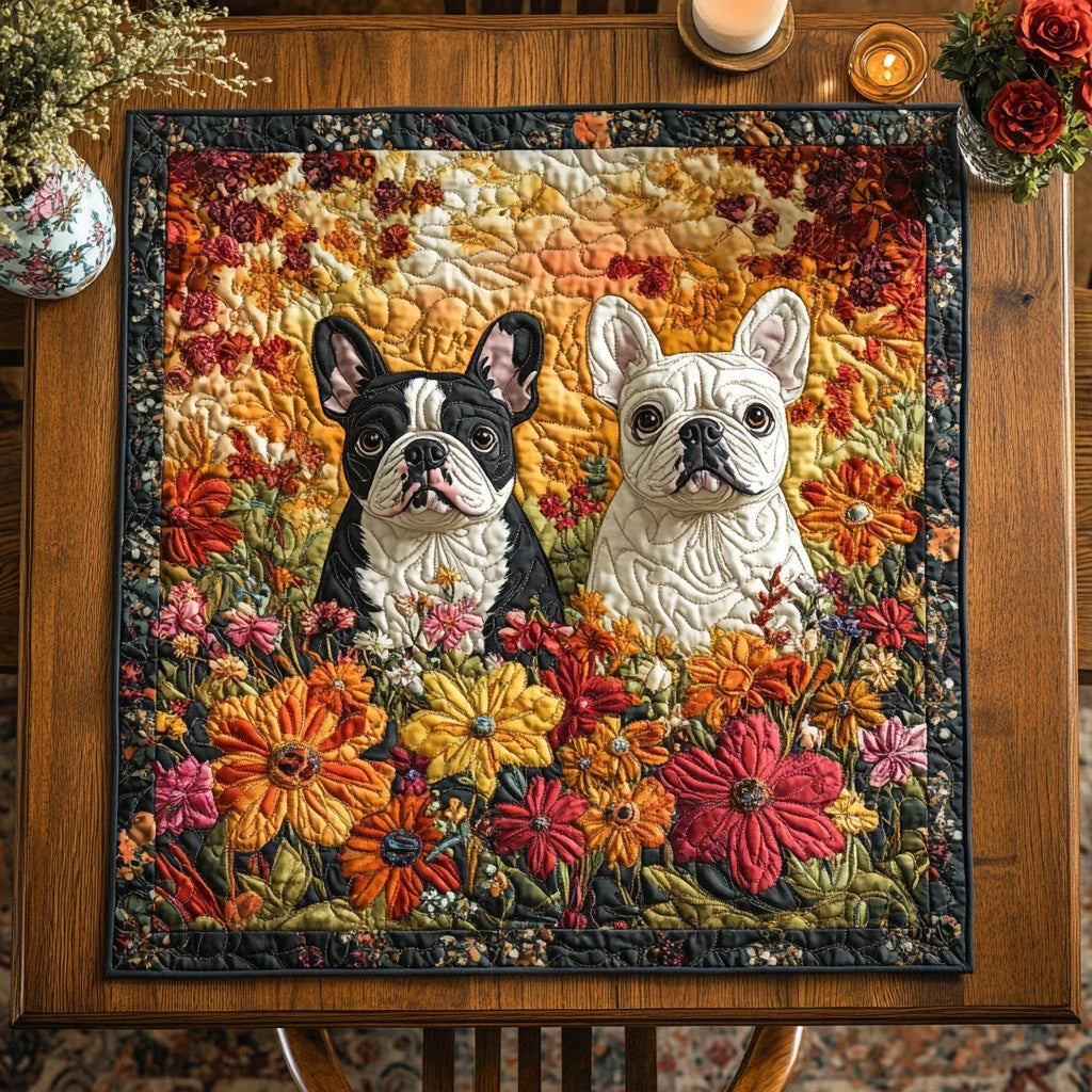 Puppy Vogue Quilted Table Topper