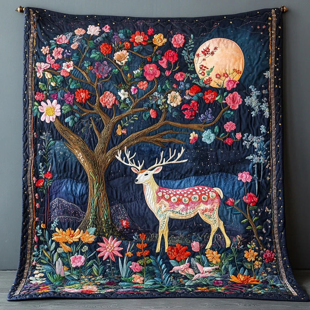 Purple Stag Quilt Blanket