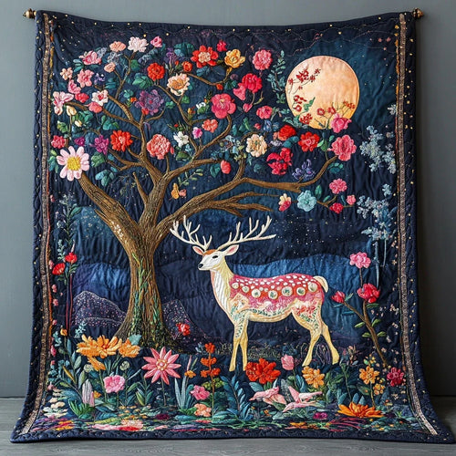 Purple Stag Quilt Blanket
