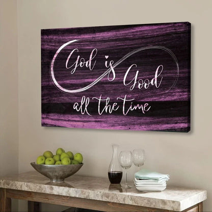 god is good all the time rustic christian wall art canvas (Landscape) (view 4)