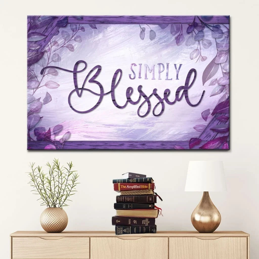 rustic simply blessed canvas wall art christian wall decor (Landscape) (view 6)