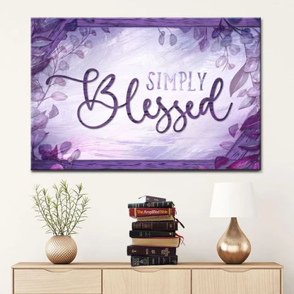 rustic simply blessed canvas wall art christian wall decor (Landscape) (view 6)