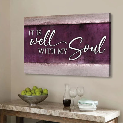 it is well with my soul wall art canvas christian wall art (Landscape) (view 4)