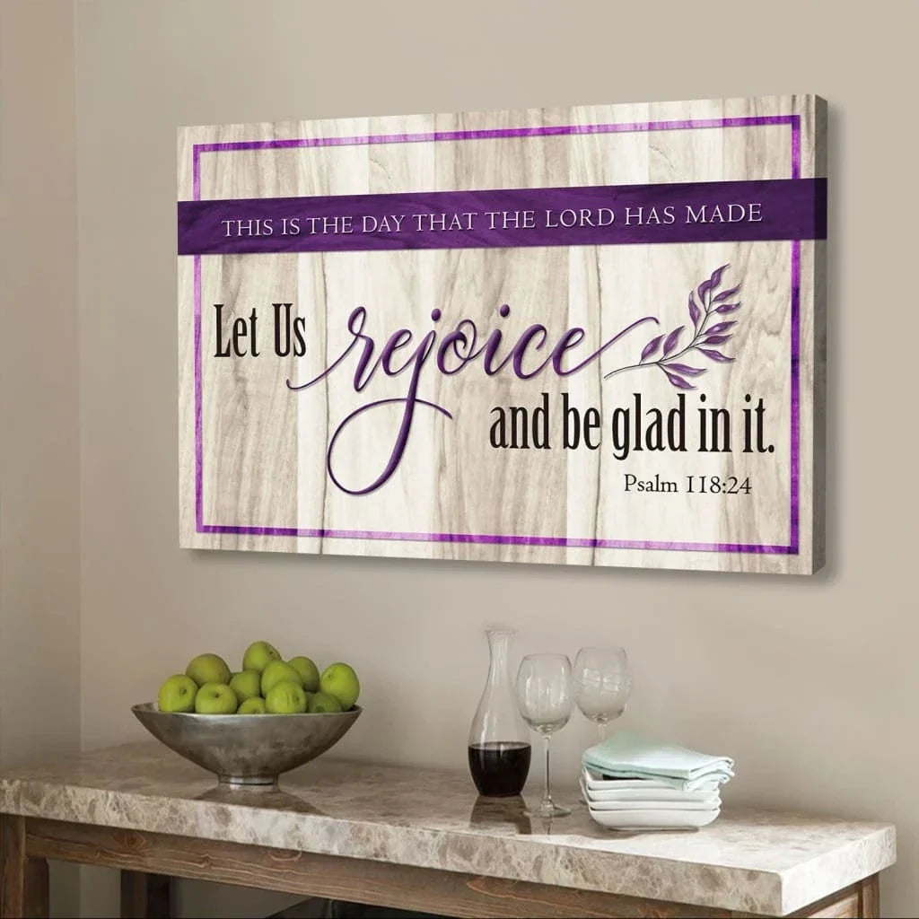 this is the day that the lord has made bible verse wall art canvas (Landscape) (view 4)