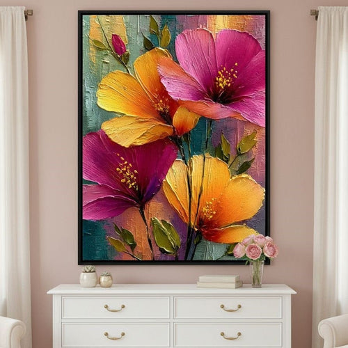 Radiant Petals of Summer Joy Canvas Wall Art