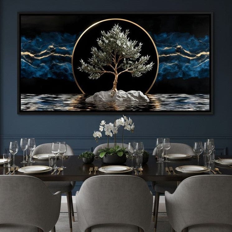 Golden Olive Tree Halo Reflection Canvas Wall Art