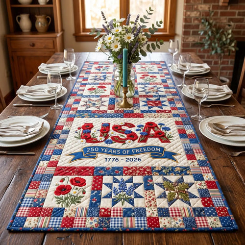 Quarter Millennium Quilted Table Runner