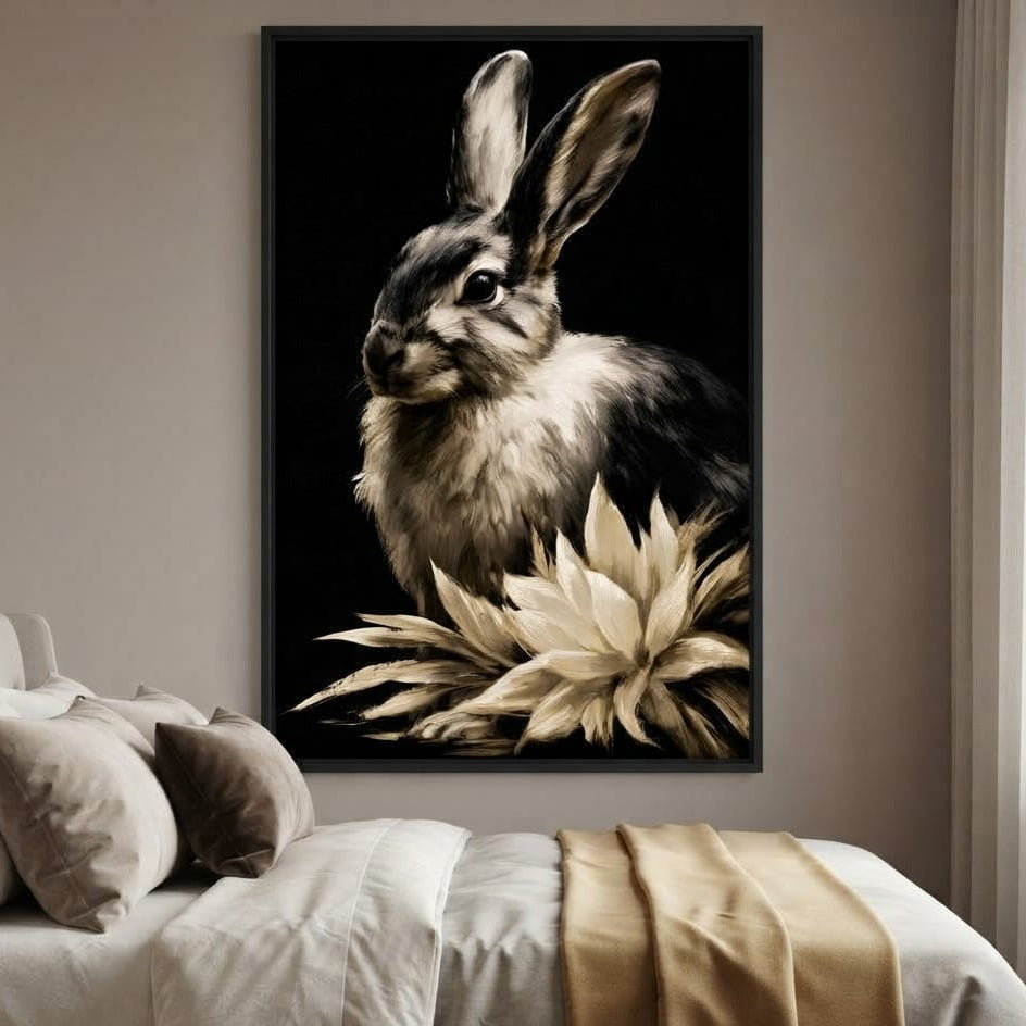 Quiet Contemplation Of The Wild Hare Canvas Wall Art