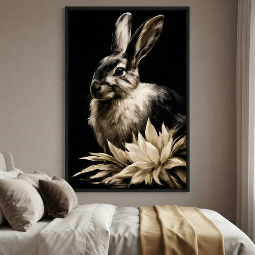 Quiet Contemplation Of The Wild Hare Canvas Wall Art